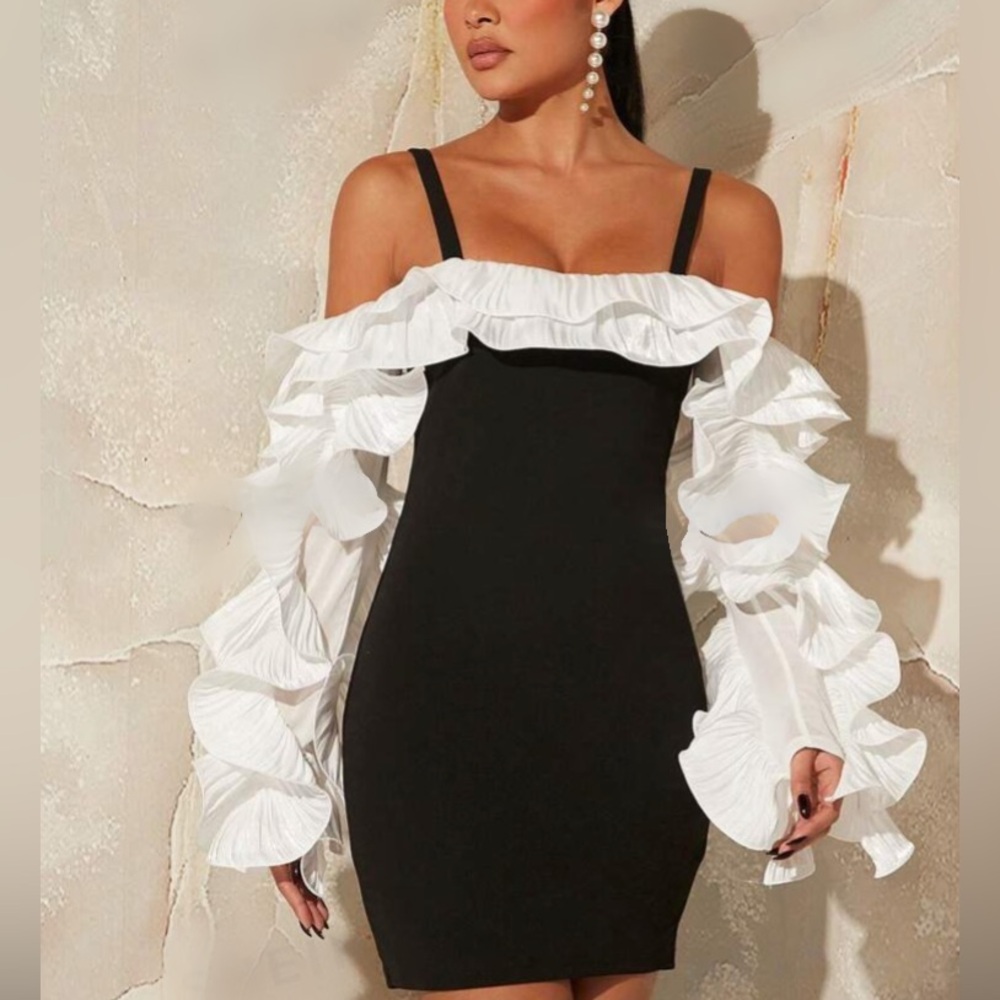 Women’s Ruffled Bodycon Dress - Picture 12 of 16